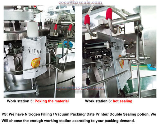 Multi Function 10heads Rotary Pouch Packing Machine Raisins Weighing